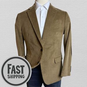 STAFFORD Mens Blazer 42S CORDUROY Brown Sport Coat Two Button Suit Jacket